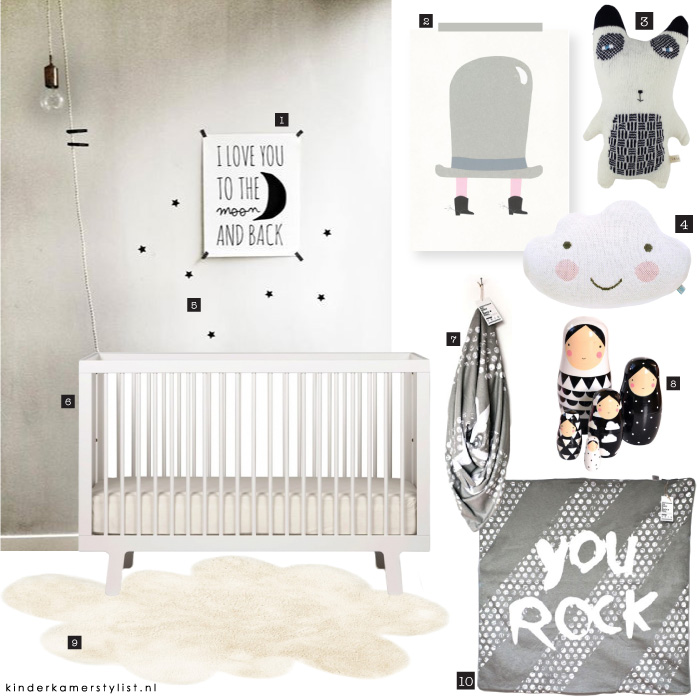 Babykamer zwart wit